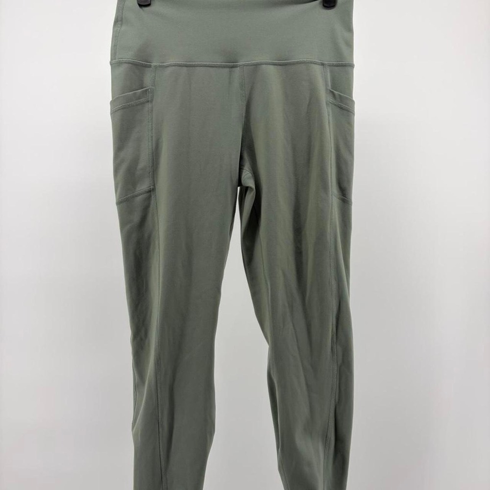Yogalicious Women's‎ Lux Tribeca Ankle Tight Leggings Sage Color Pockets Size L